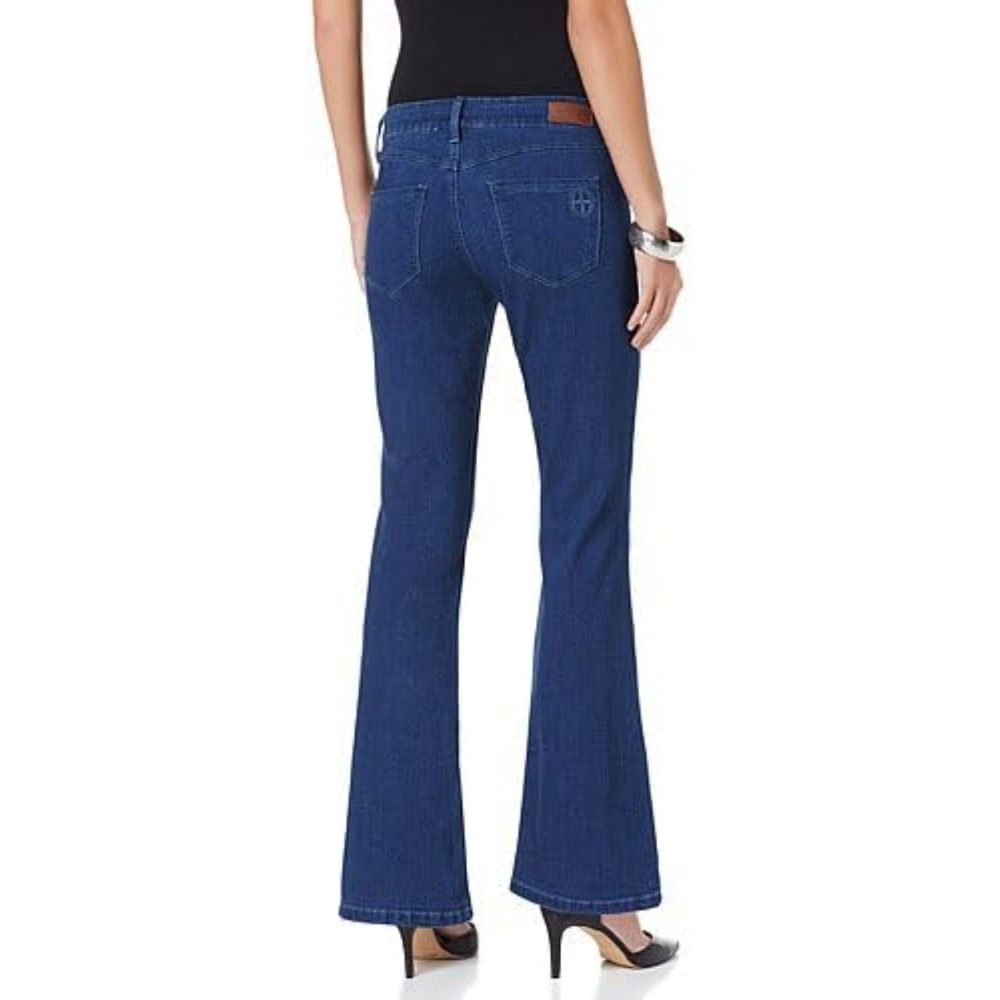 Hot in Hollywood Girlfriend Jeans Women Size M Blue Flare Leg Denim PA629616INV